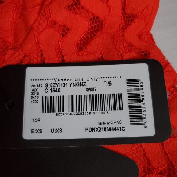 Armani Exchange Lace Yoke Split Back Tank Size XS msrp $120 - Picture 4 of 7